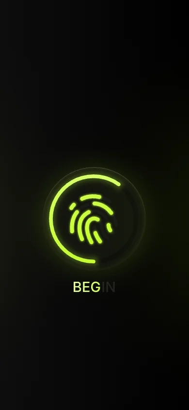 Fingerprint scanner animation in a mobile interface