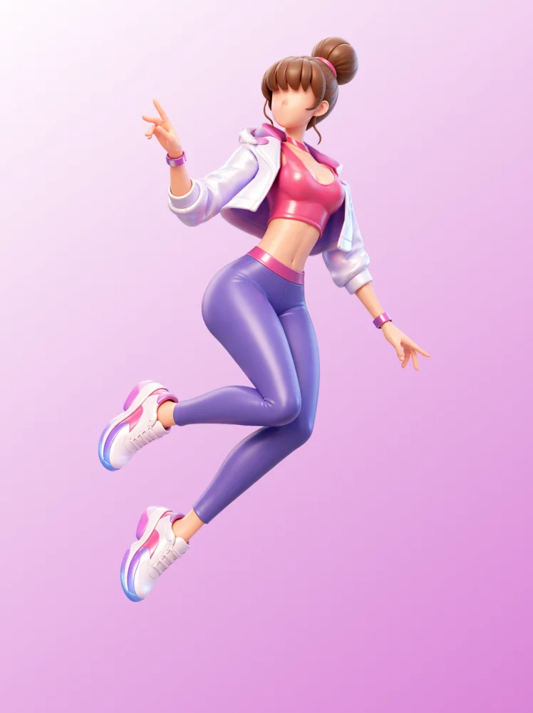 Floating character animation preview